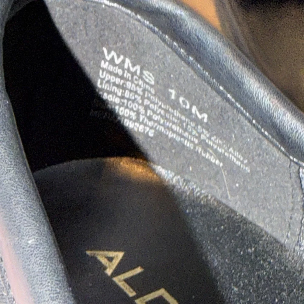 ALDO‎ Woman's Black Lug Sole Loafers Size 10M Logo